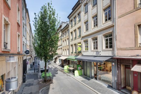 Transformation immeuble commercial rue de Beaumont à Luxembourg façade